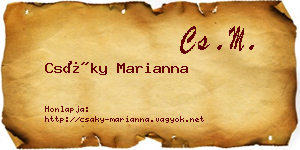Csáky Marianna névjegykártya