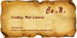 Csáky Marianna névjegykártya